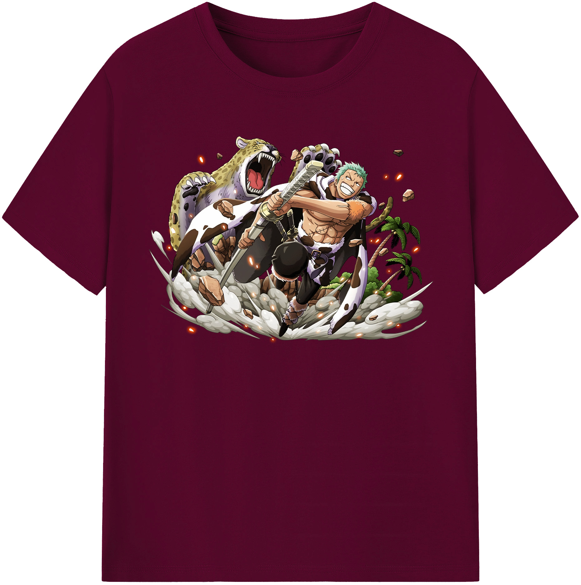 ワンピース ロロノア・ゾロ ONE PIECE Roronoa Zoro レディースカジュアルプリントTシャツ（綿100％）